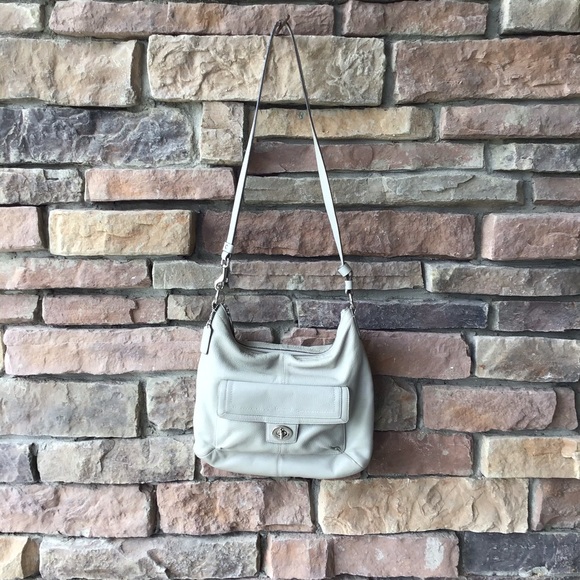 COACH Penelope Gray Pebble Leather Hobo Bag F19045 - Picture 7 of 8